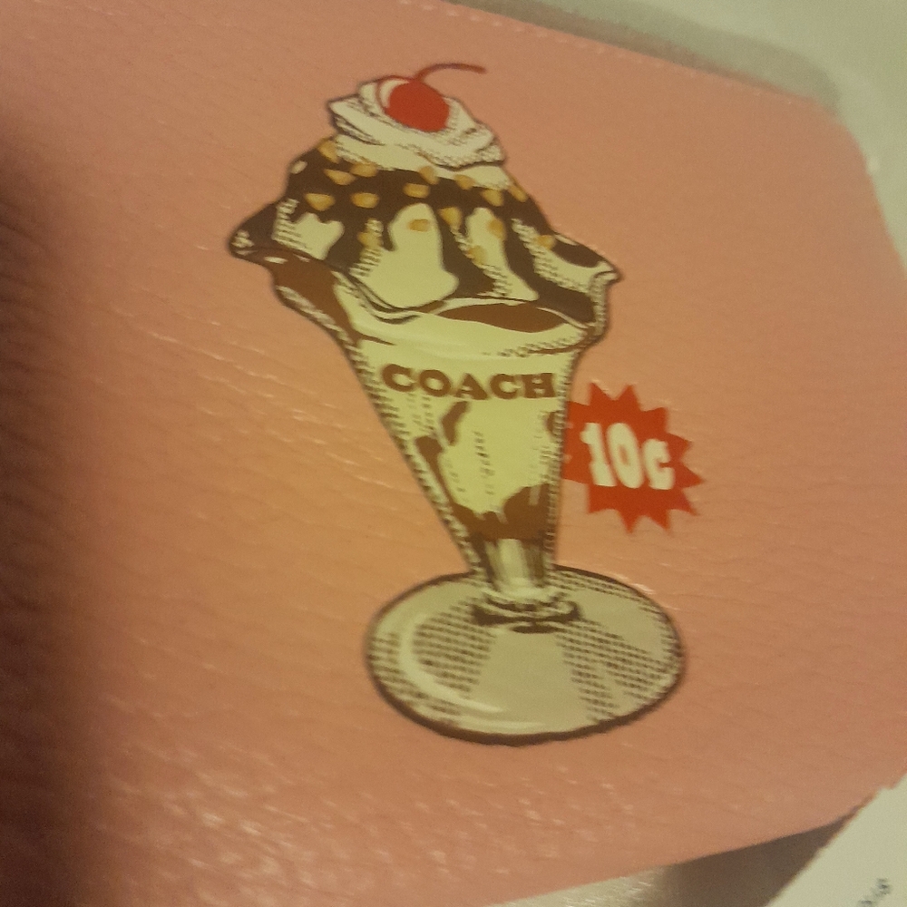 New Coach Wristlet With Sundae Print/NWT In Pink - Picture 4 of 7